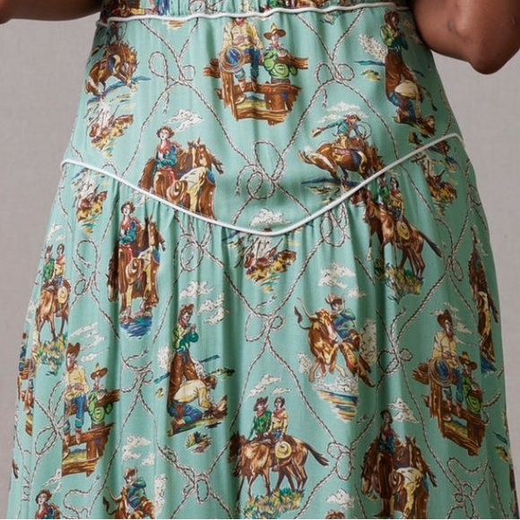 Double D Ranch Romance & Rustlers Western Printed Beaded Midi A-Line Skirt NWT - Picture 10 of 13